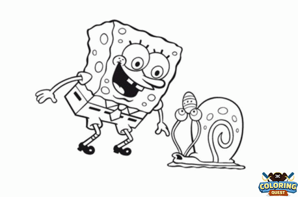 Bob the sponge and Gary the snail coloring