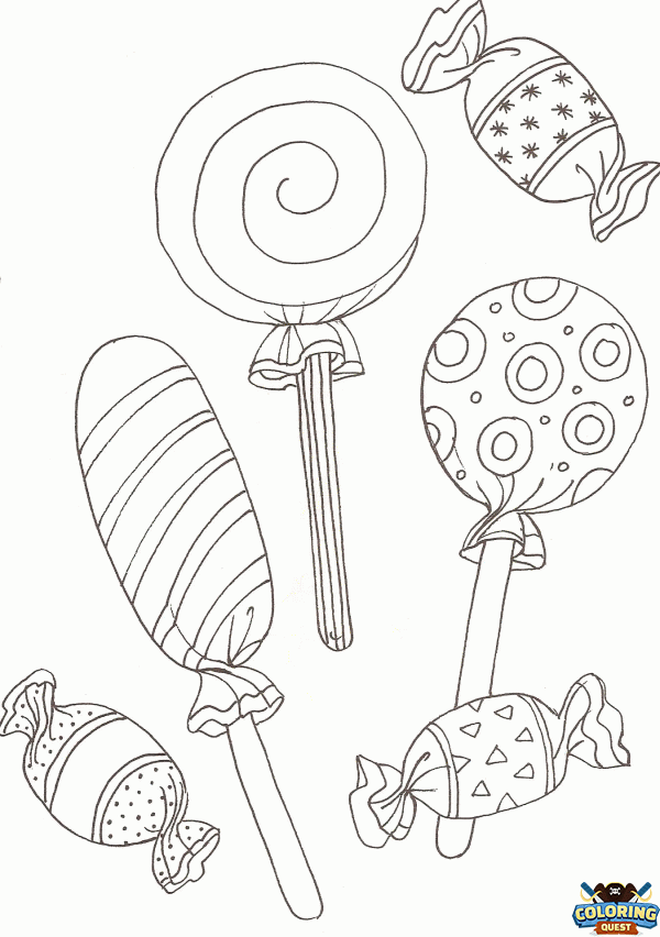 Decorated lollipops coloring