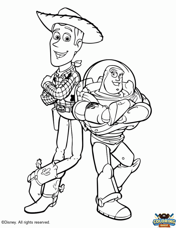 Woody and Buzz Lightyear coloring