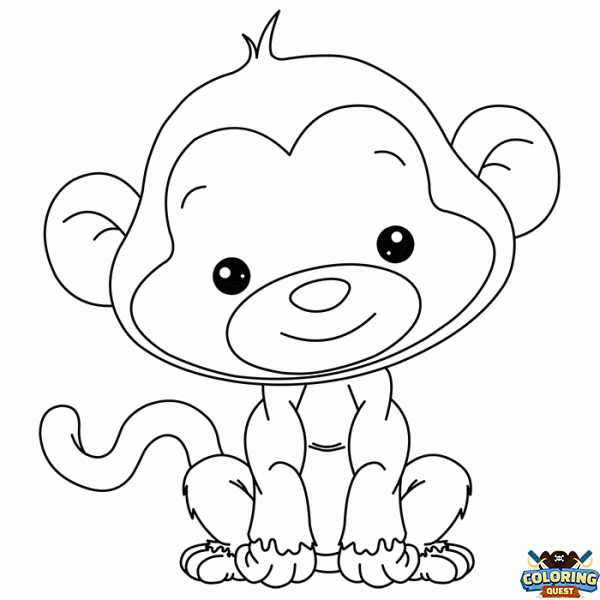 Little monkey coloring