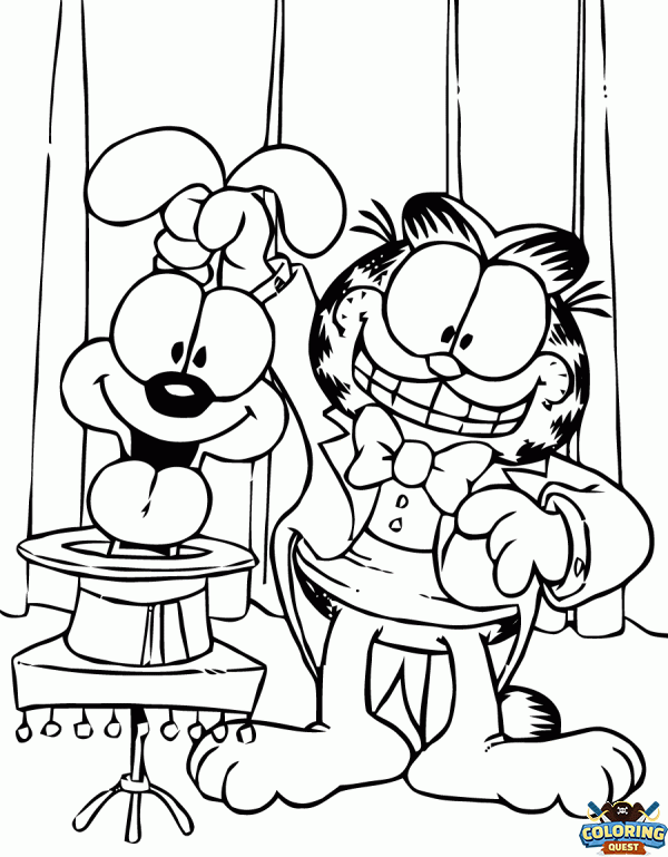 Garfield and Odie make magic coloring