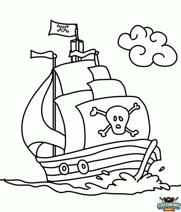 Pirate ship coloring
