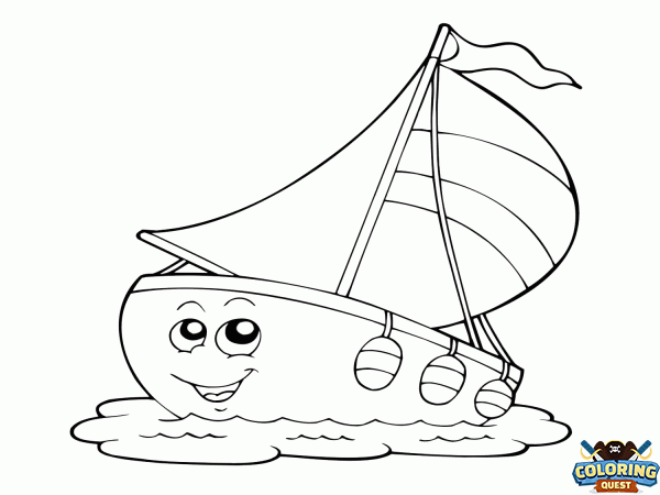 Small sailboat coloring