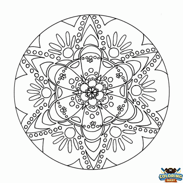 Mandala flower coloring
