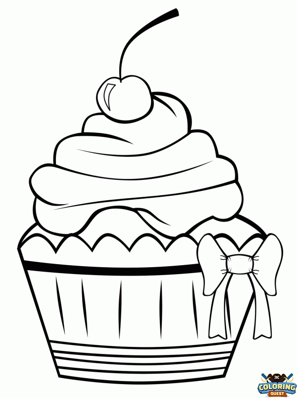 Cherry cupcake coloring