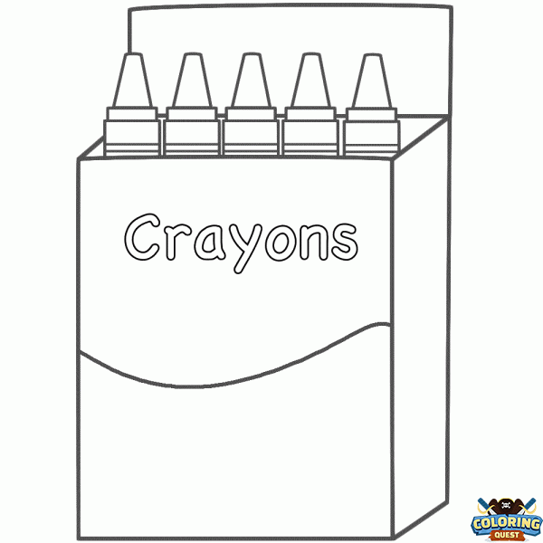 Box of wax crayons coloring