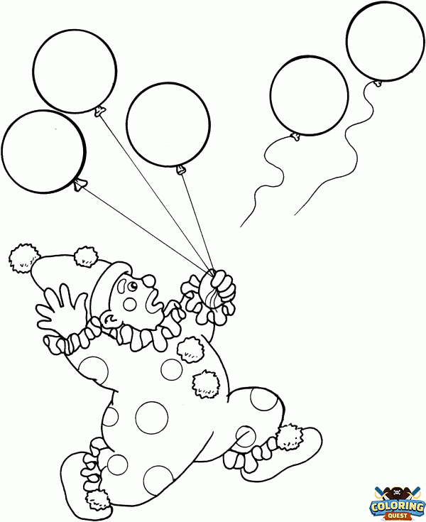 Balloon clown coloring