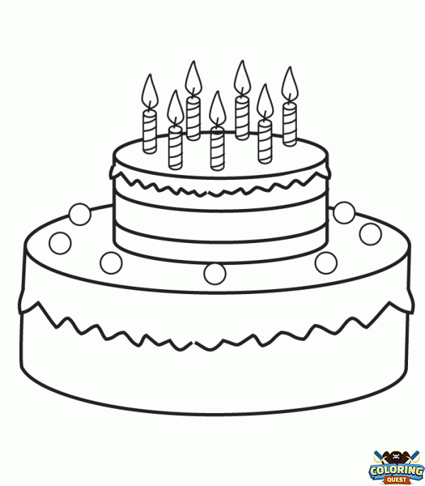 Birthday cake - 7 years coloring