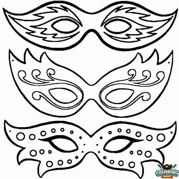 Carnival Masks coloring