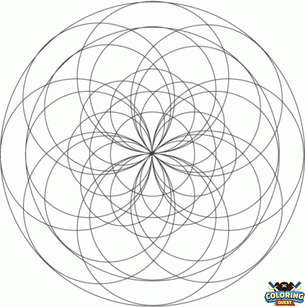 Mandala with 1000 Rosettes coloring