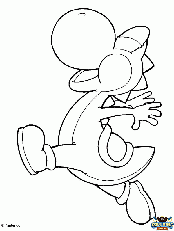 Happy Yoshi coloring