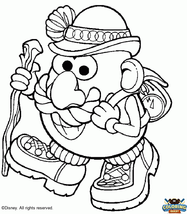 Mr Potato head goes on a hike coloring