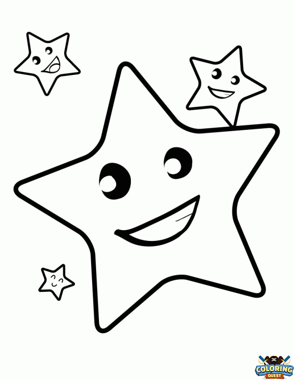 Smiling stars coloring