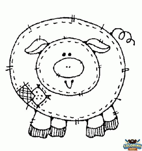 Patchwork Pig coloring