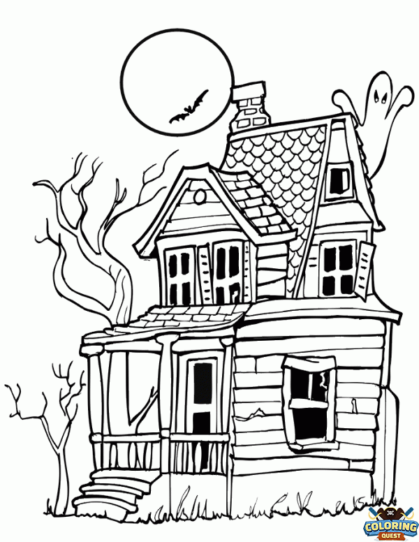 Haunted house coloring