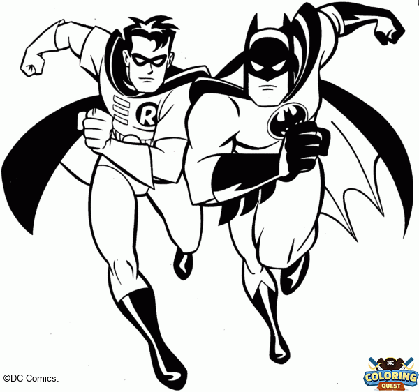 Batman and Robin coloring