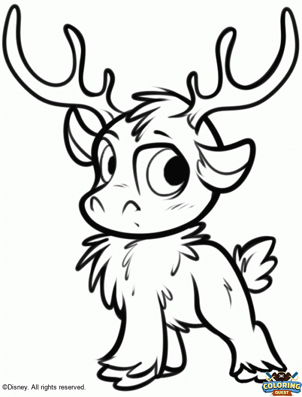 Sven, the baby reindeer coloring