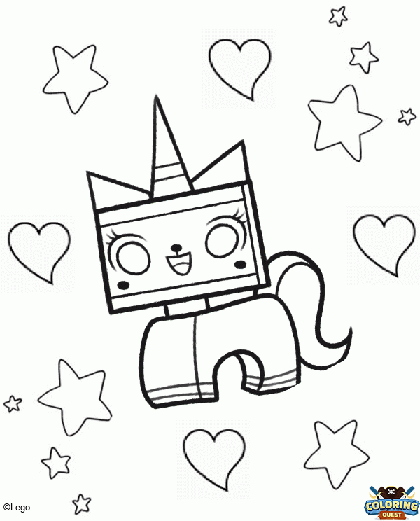 Unikitty, the Lego unicorn coloring