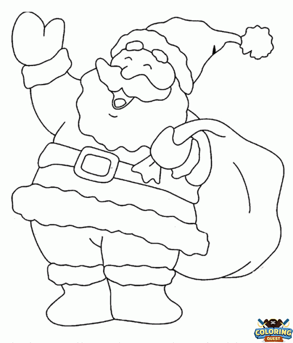 Santa and his sack coloring