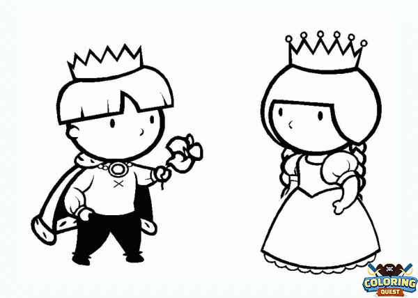 Prince and princess coloring