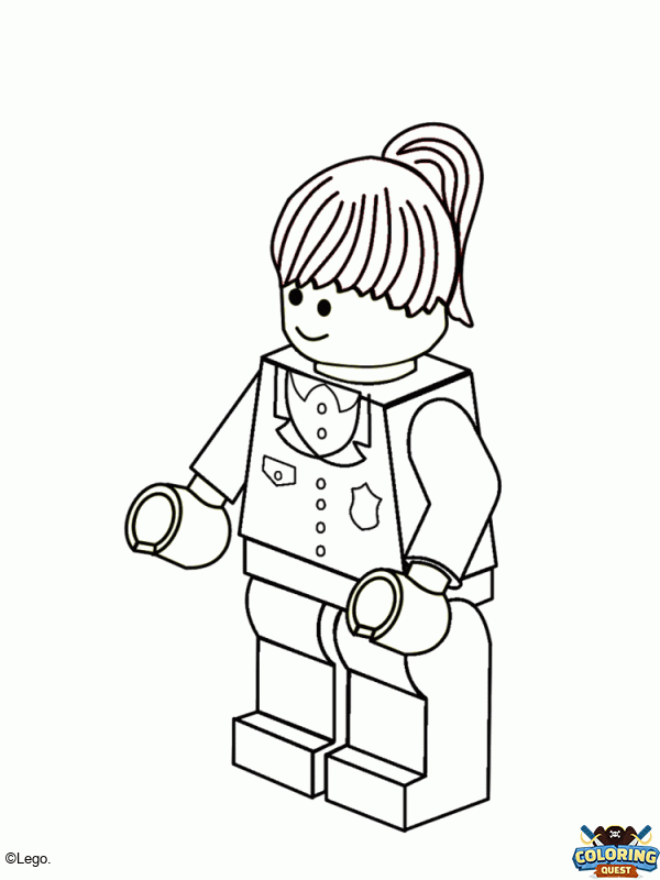 Lego policewoman coloring