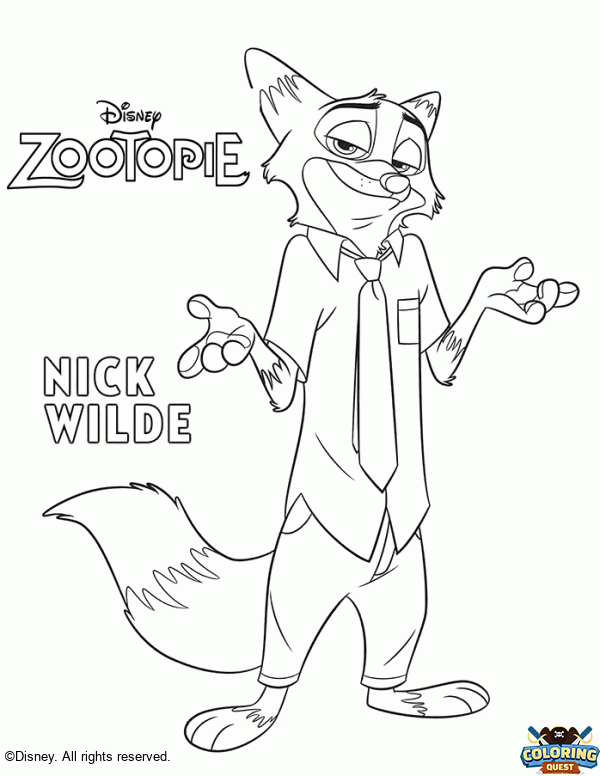 Nick Wilde coloring