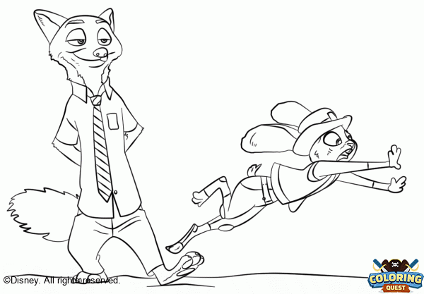 Nick Wilde and Judy Hopps coloring