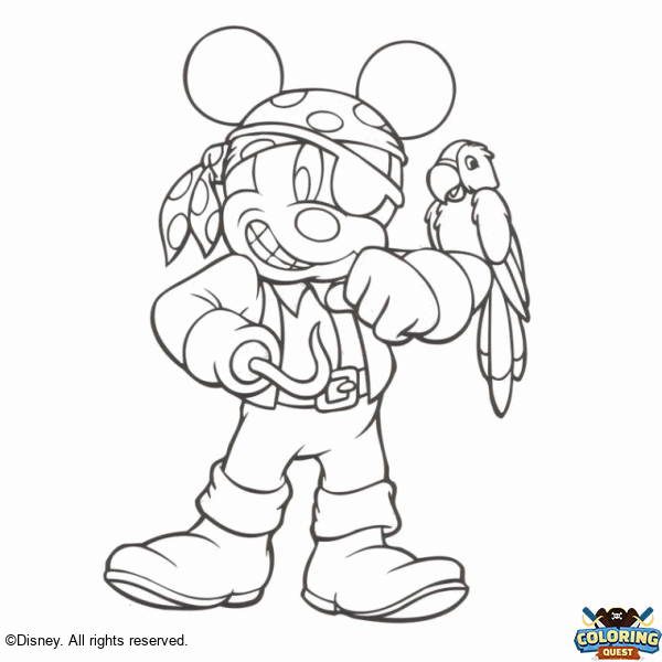 Mickey pirate coloring