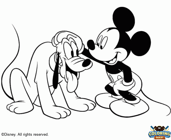 Mickey and Pluto coloring