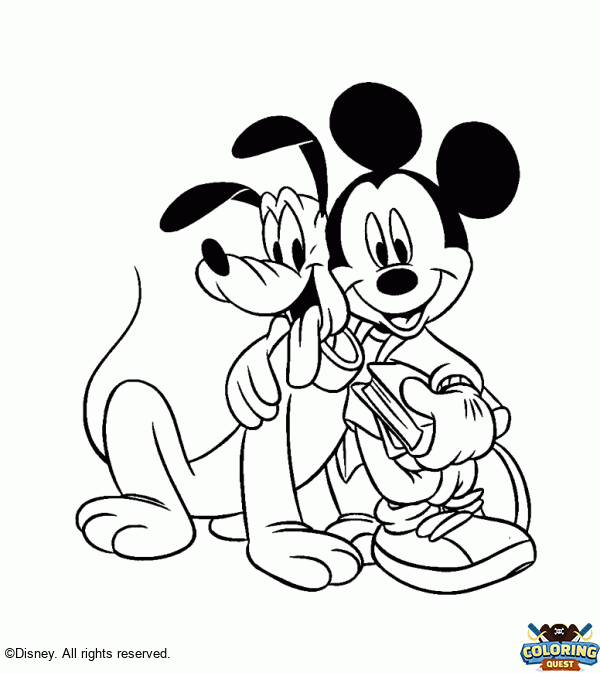 Pluto and Mickey coloring