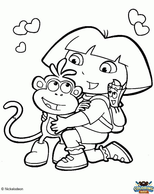 Dora and Boots coloring