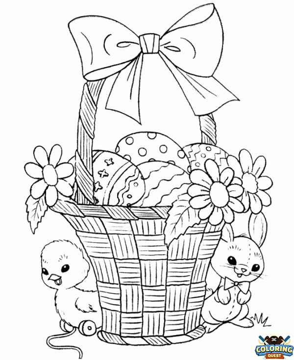 Basket of eggs coloring