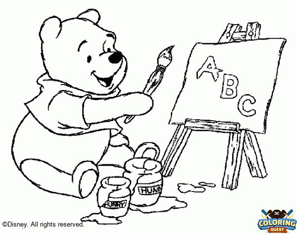 Winnie the Pooh, painter coloring