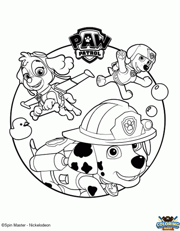 Paw Patrol ready for action! coloring