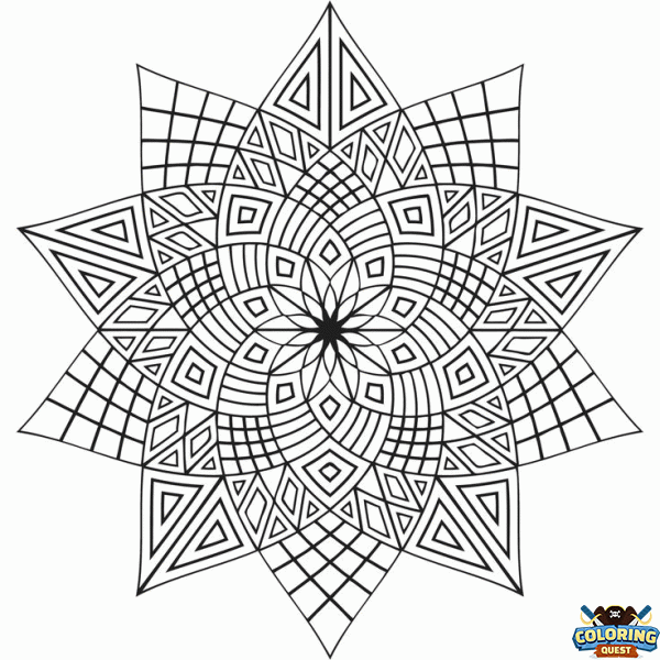 Flower mandala coloring