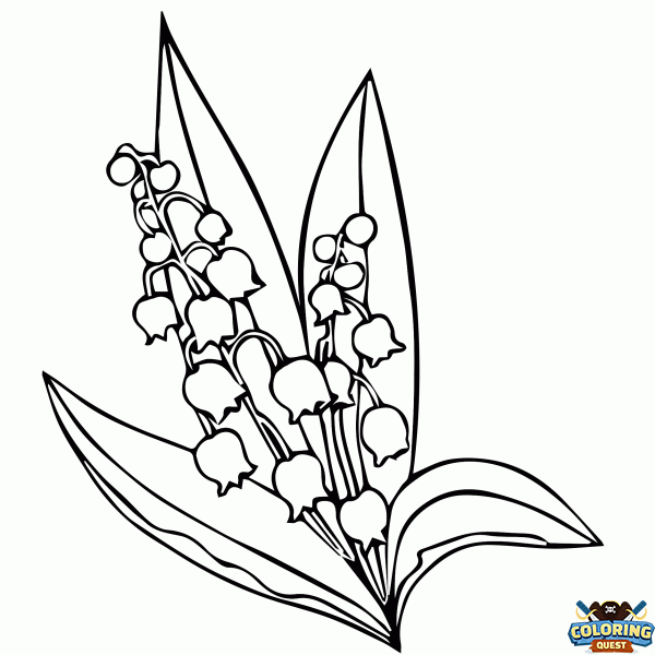 May Day lily of the valley coloring