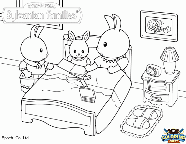 To bed little bunny! coloring