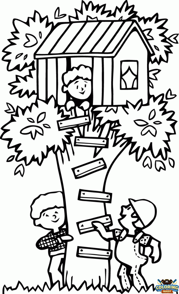 Tree house coloring