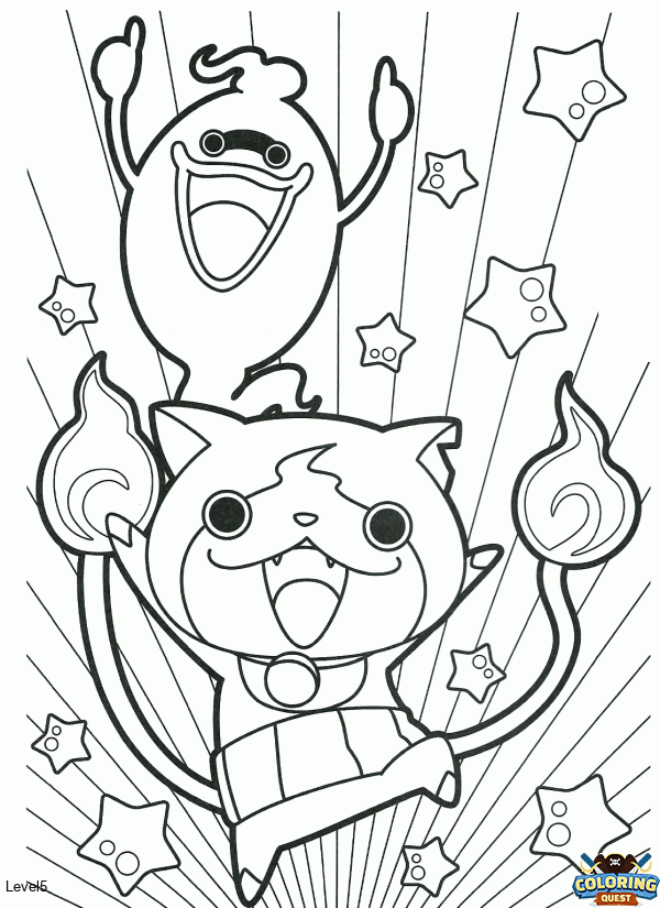 Whisper and Jibanyan coloring