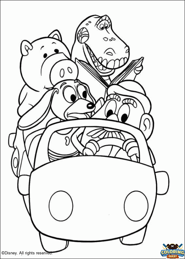 The toys go on a trip... coloring