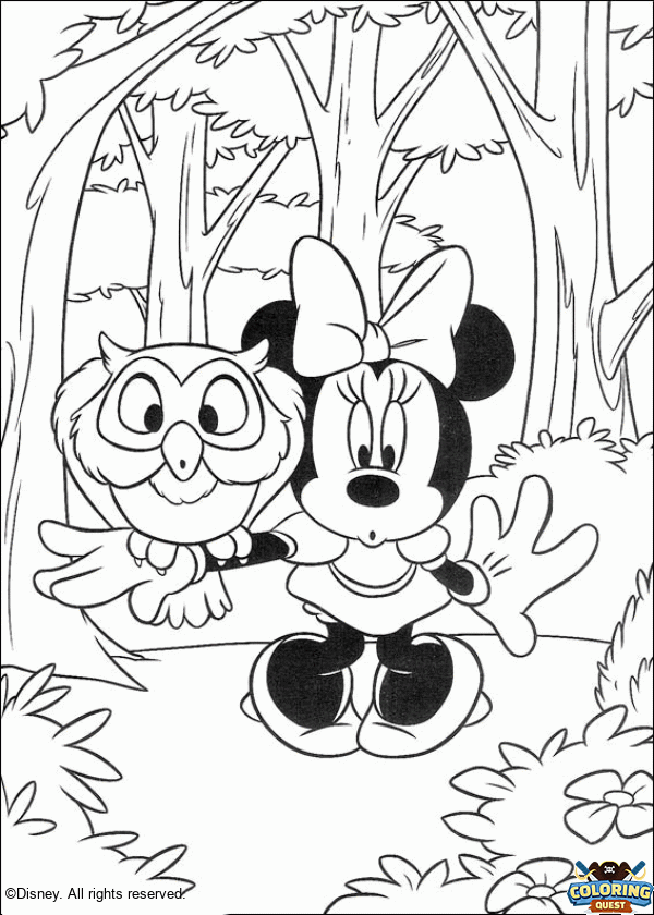 Minnie in the forest coloring