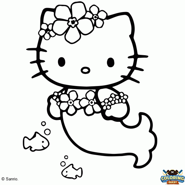 Hello Kitty Mermaid coloring