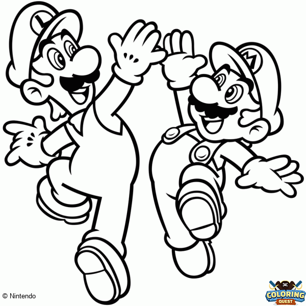 Mario and Luigi coloring