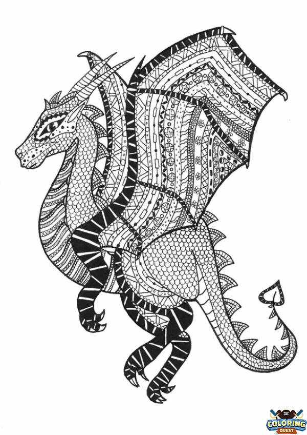 Dragon Doodle Mandala coloring