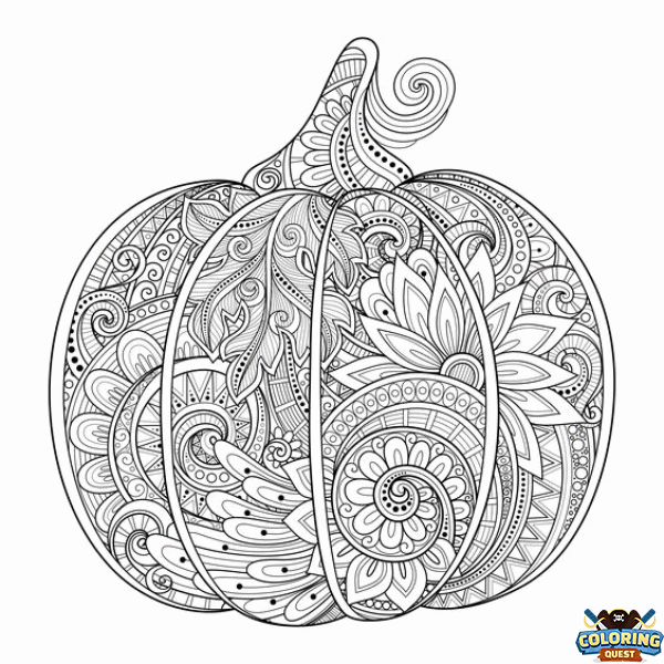 Pumpkin doodle - Mandala coloring