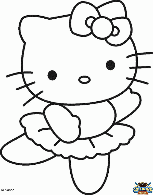 Hello Kitty dance coloring