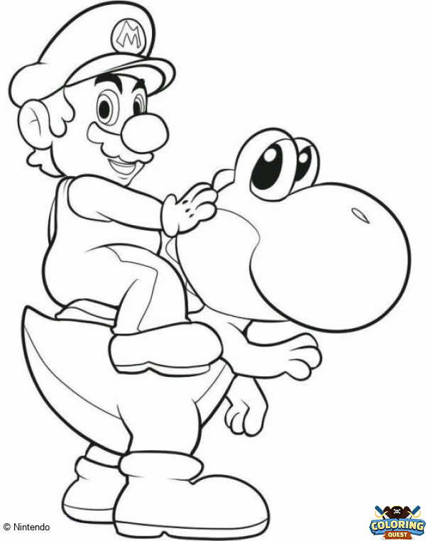 Mario and Yoshi coloring