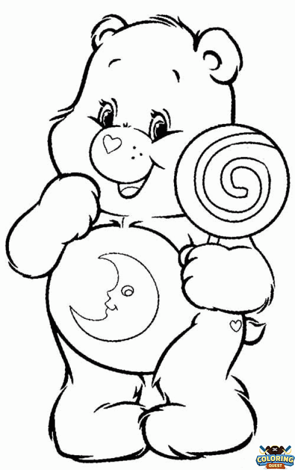Care bears with a pacifier coloring