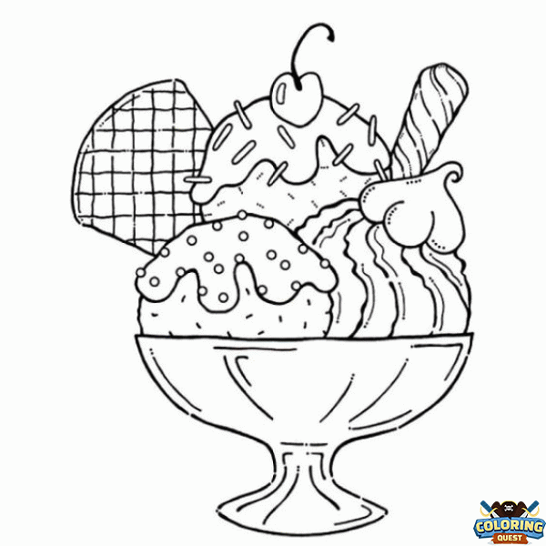 Cup of icecream coloring