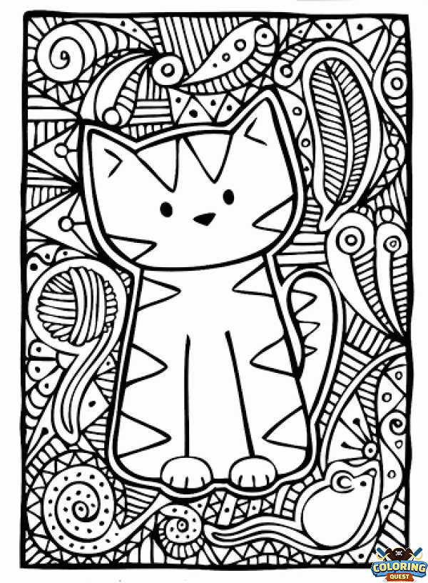 The cat and the Mouse coloring